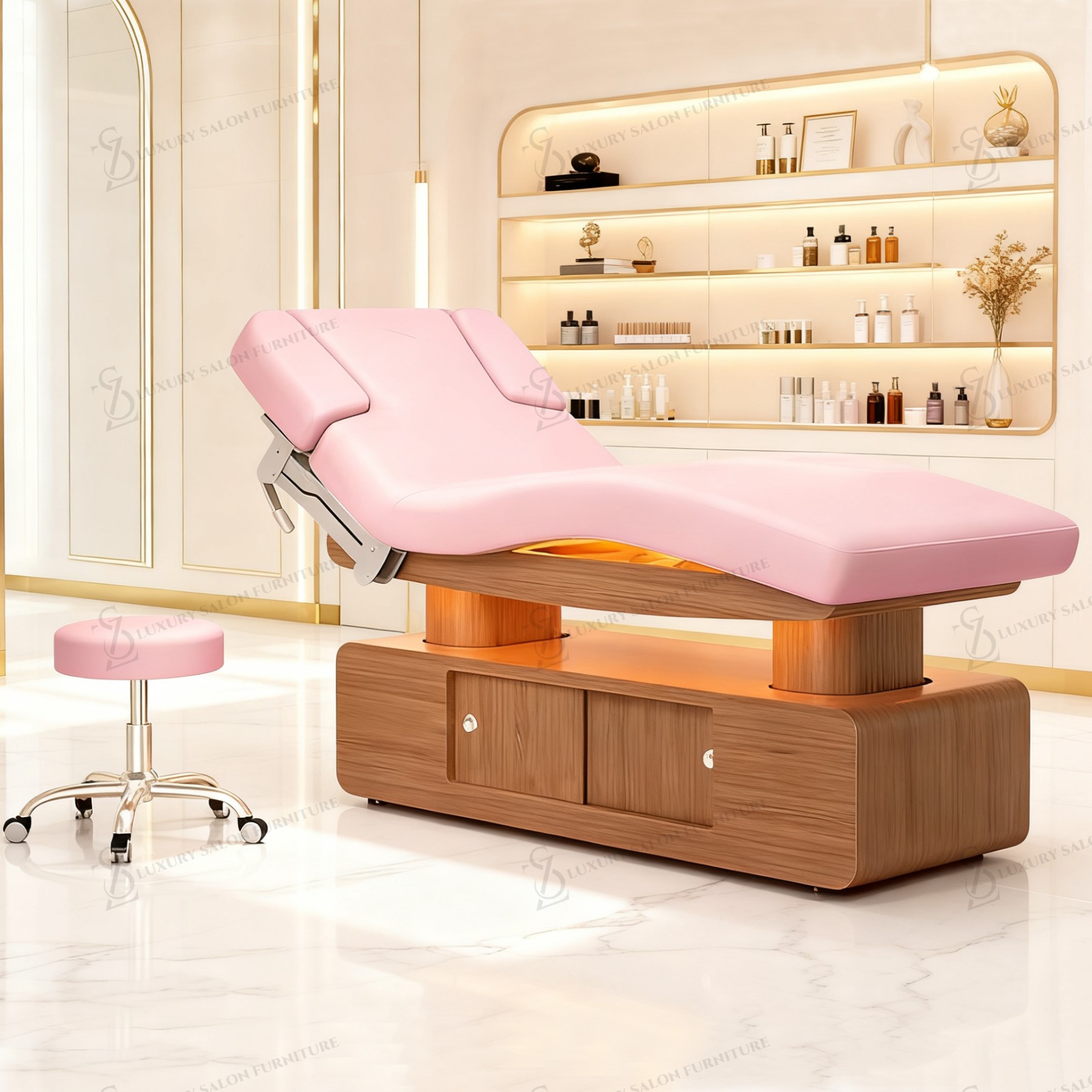 Wellness Spa With Massage - Lit de beauté rose de luxe